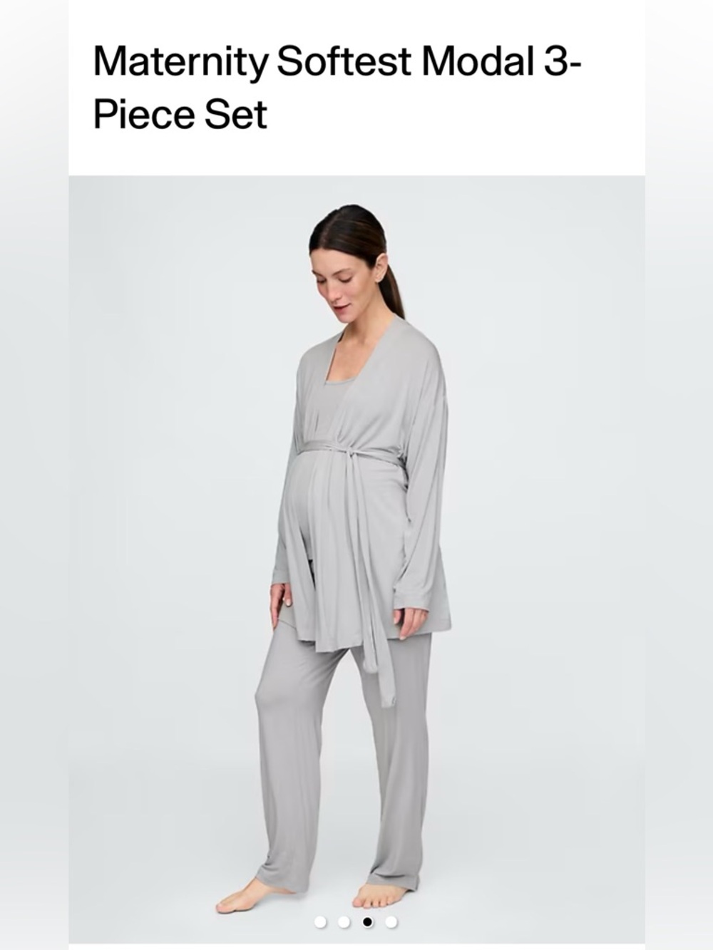 GAP Maternity Modal 3-Piece Set - Light Gray